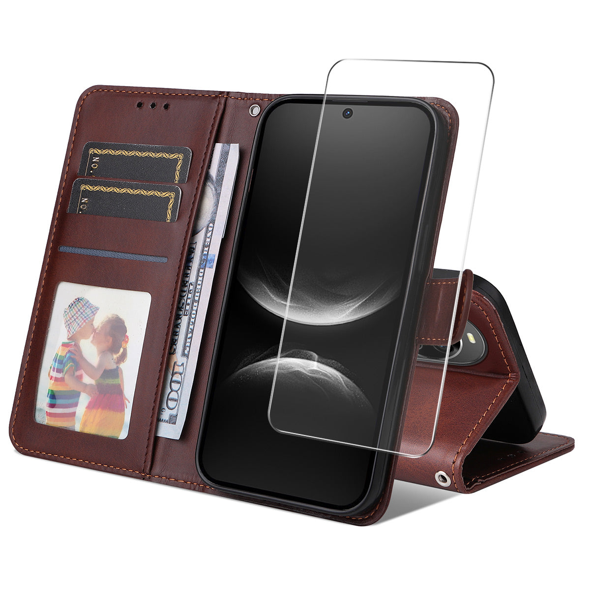 ENKAY HAT PRINCE For Huawei nova 14 5G PU Leather Wallet Case   Phone Stand Cover with Tempered Glass