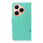 For Huawei Pura 80 PU Leather Cases Flower Pattern Wallet Stand Phone Cover with Strap