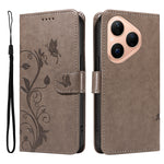 For Huawei Pura 80 PU Leather Cases Flower Pattern Wallet Stand Phone Cover with Strap