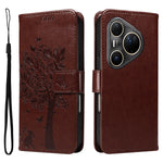 For Huawei Pura 80 Ultra Phone Case with Stand Cat Tree Pattern Leather Wallet Mobile Cover