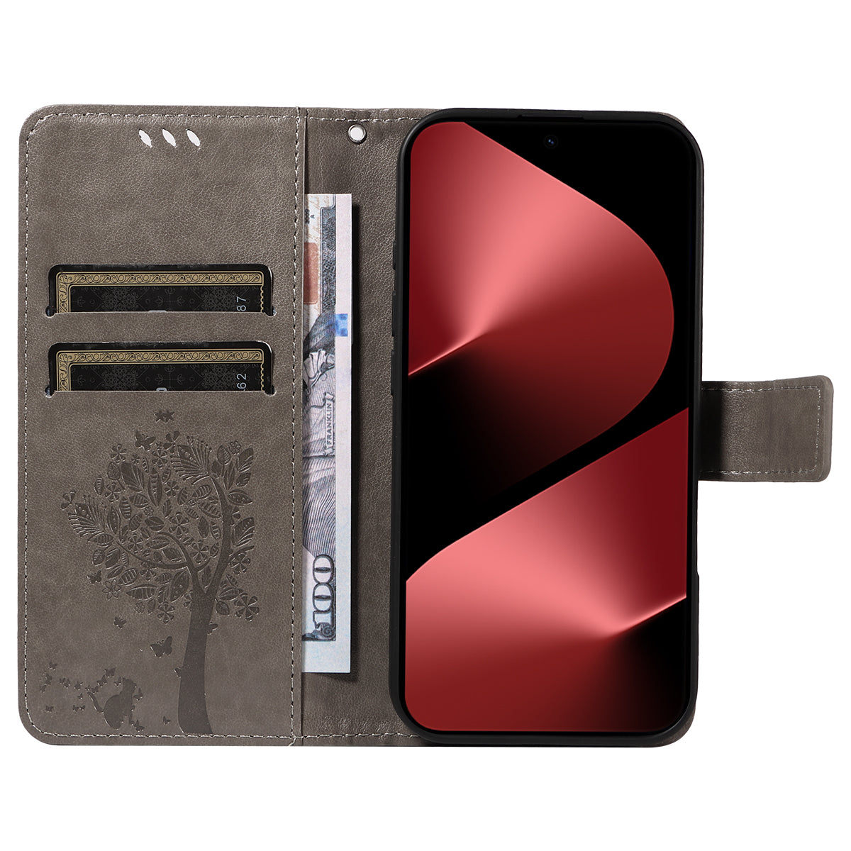 For Huawei Pura 80 Pro+ / Huawei Pura 80 Pro Phone Case with Stand Cat Tree Pattern Leather Wallet Mobile Cover