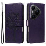 For Huawei Pura 80 Pro+ / Huawei Pura 80 Pro Phone Case with Stand Cat Tree Pattern Leather Wallet Mobile Cover