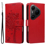 For Huawei Pura 80 Pro+ / Huawei Pura 80 Pro Phone Case with Stand Cat Tree Pattern Leather Wallet Mobile Cover