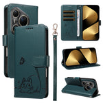 For Huawei Pura 80 Ultra Case Cat Pattern Imprint Leather Phone Cover with Wrist Strap