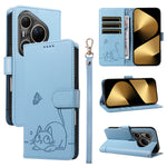 For Huawei Pura 80 Ultra Case Cat Pattern Imprint Leather Phone Cover with Wrist Strap