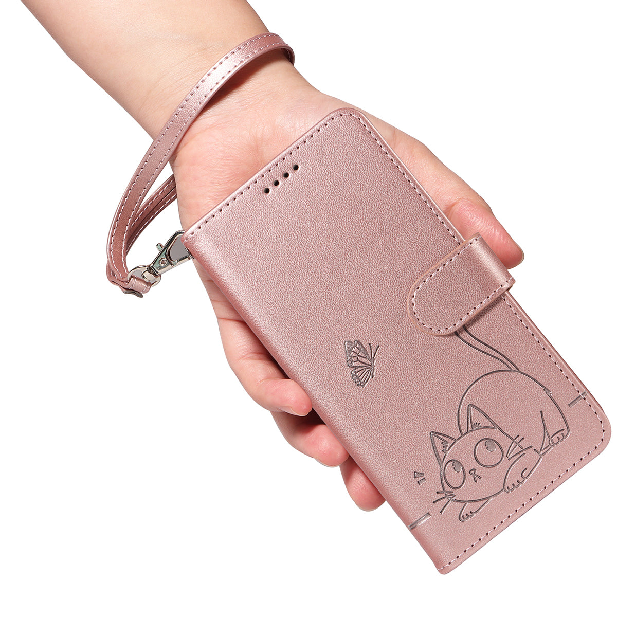 For Huawei Pura 80 Case Cat Pattern Imprint Leather Phone Cover with Wrist Strap