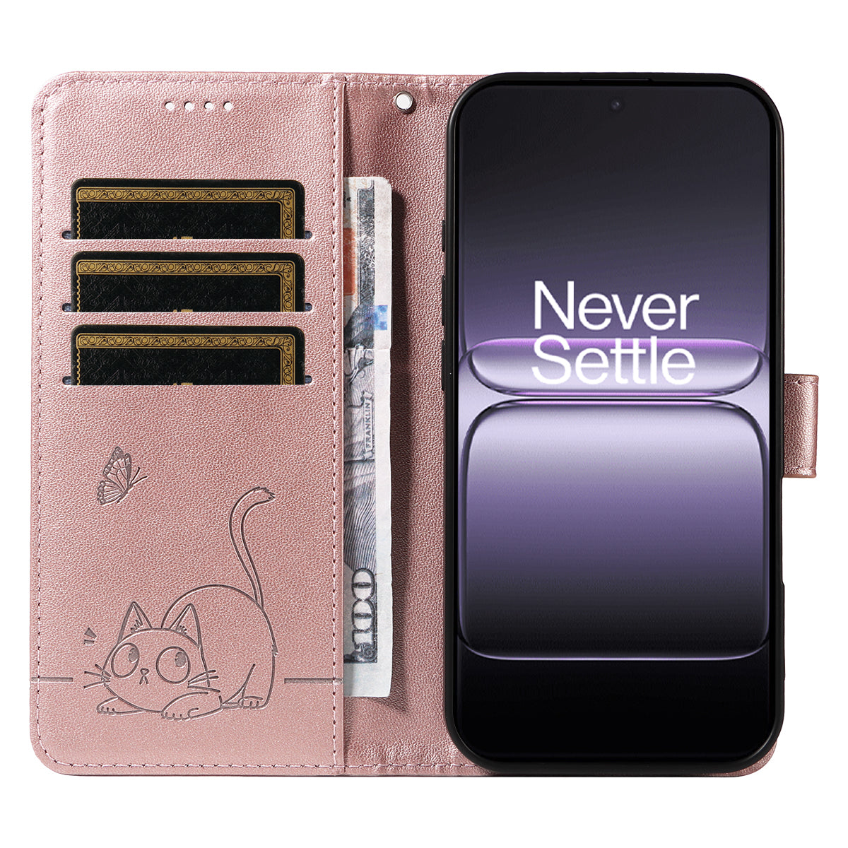For OnePlus Nord 5 5G / OnePlus Ace 5 Ultra 5G Case Cat Pattern Imprint Leather Phone Cover with Wrist Strap
