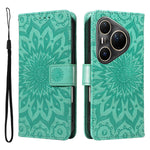 For Huawei Pura 80 Ultra Leather Wallet Case Sunflower Imprinted Phone Cover