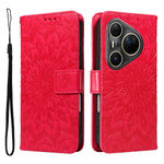 For Huawei Pura 80 Ultra Leather Wallet Case Sunflower Imprinted Phone Cover