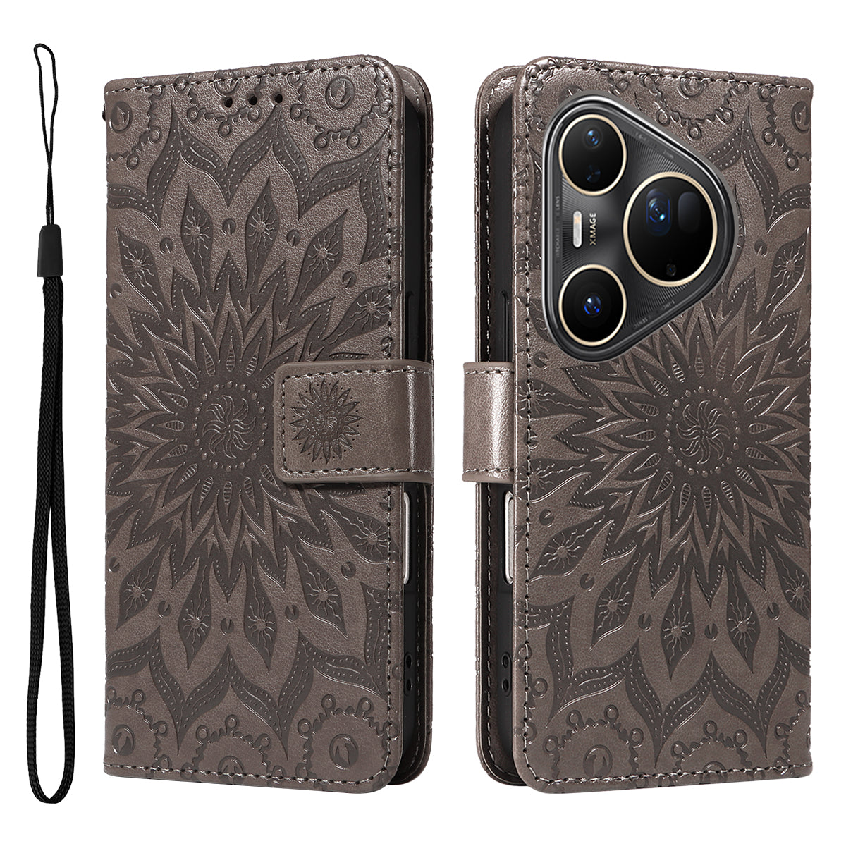 For Huawei Pura 80 Ultra Leather Wallet Case Sunflower Imprinted Phone Cover