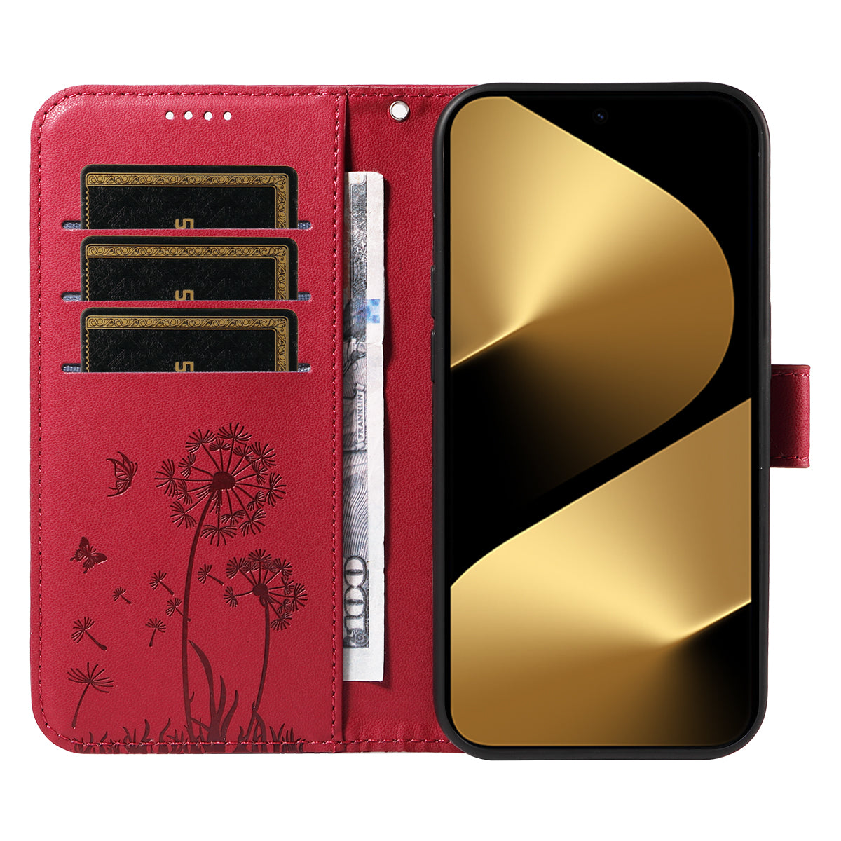 For Huawei Pura 80 Ultra Leather Wallet Case with Strap Dandelion Imprint Phone Stand Cover