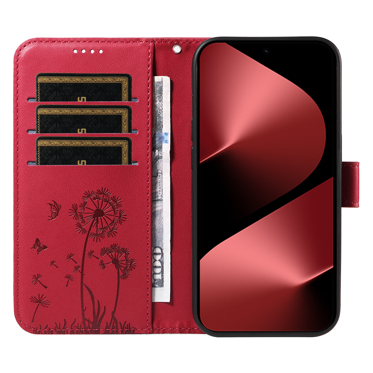 Huawei Pura 80 Pro+ / Huawei Pura 80 Pro læderpung-etui med rem, mælkebøttemønster og mobilstativ