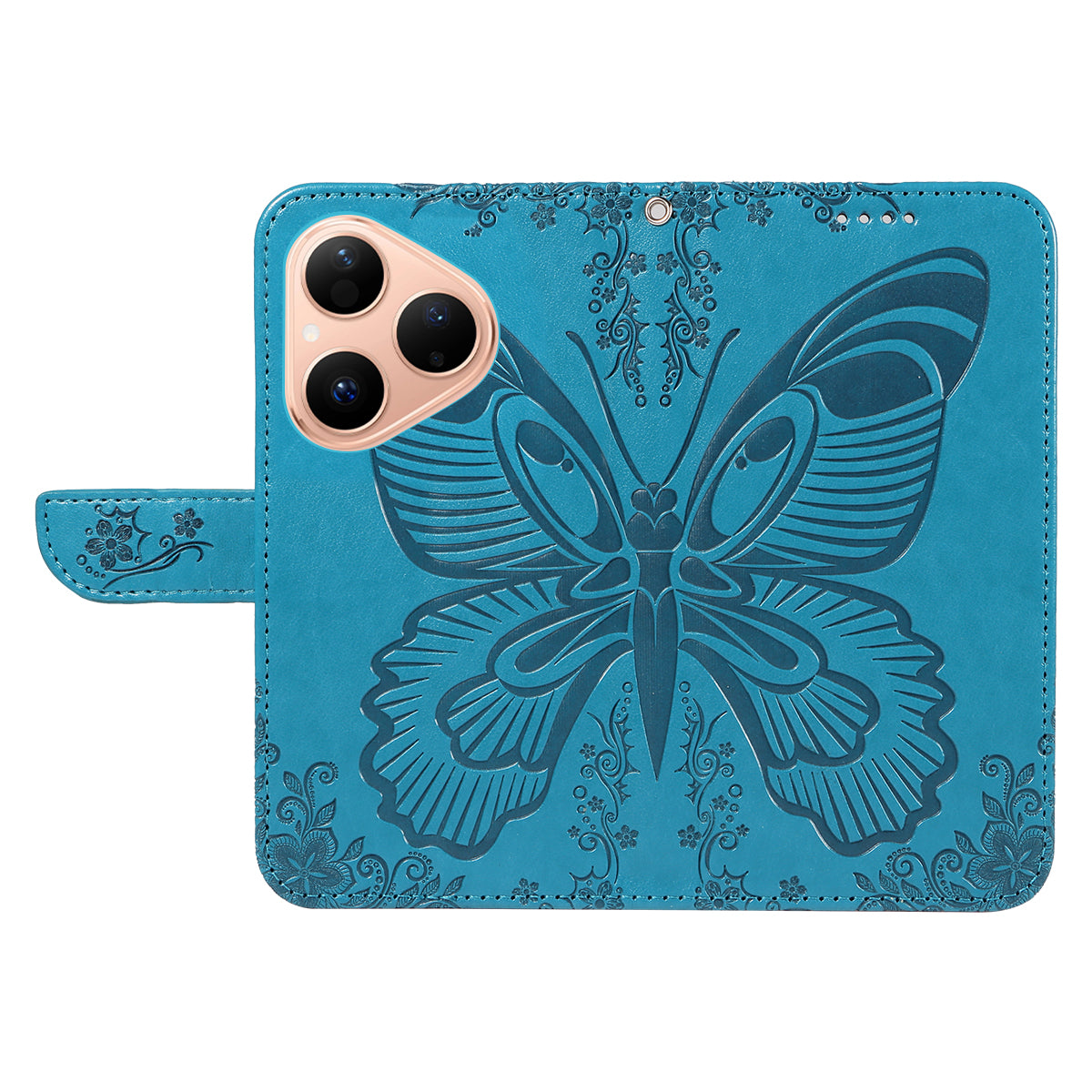 For Huawei Pura 80 Case Butterfly Pattern PU Leather Folio Flip Phone Cover