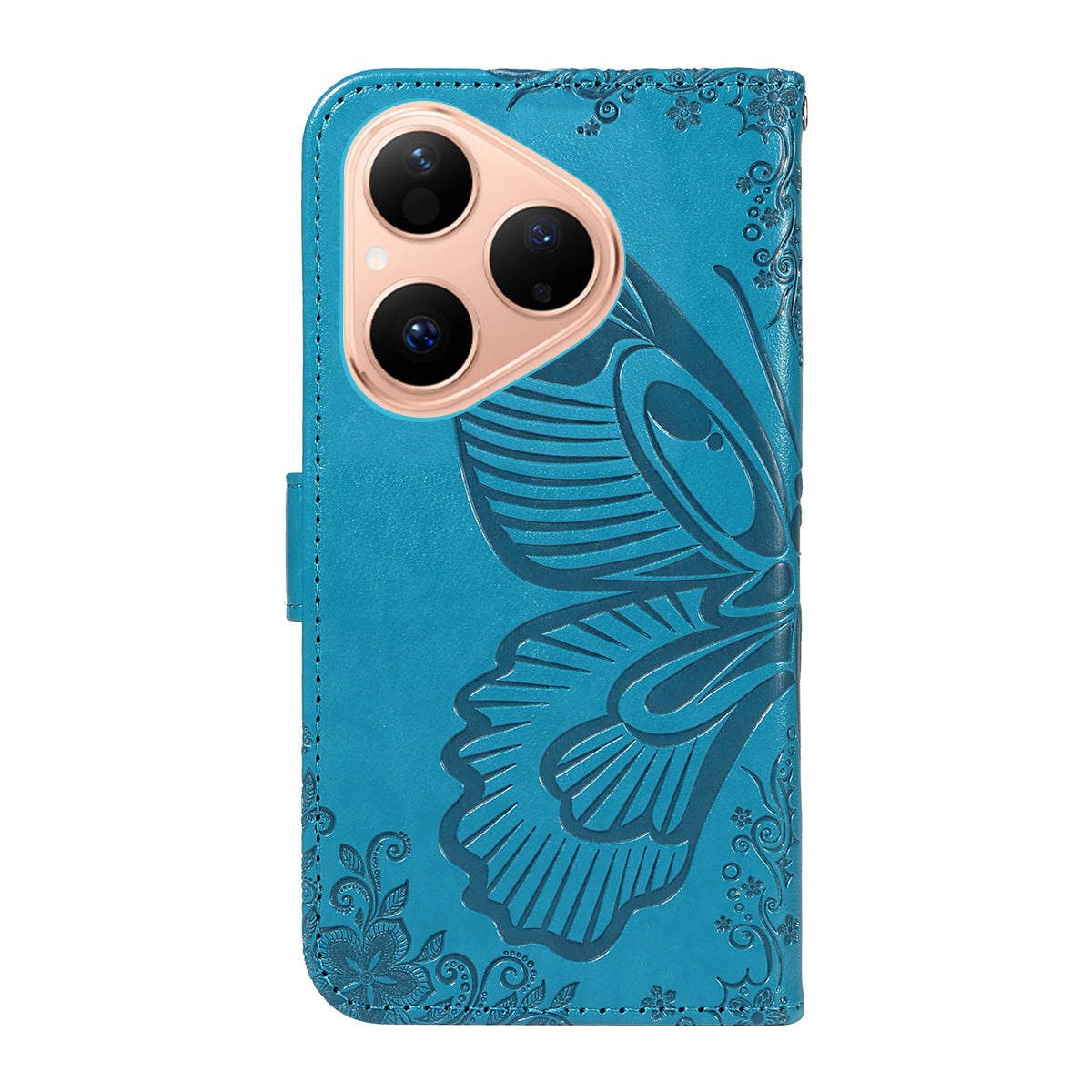 For Huawei Pura 80 Case Butterfly Pattern PU Leather Folio Flip Phone Cover