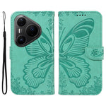 For Huawei Pura 80 Pro+ / Huawei Pura 80 Pro Case Butterfly Pattern PU Leather Folio Flip Phone Cover