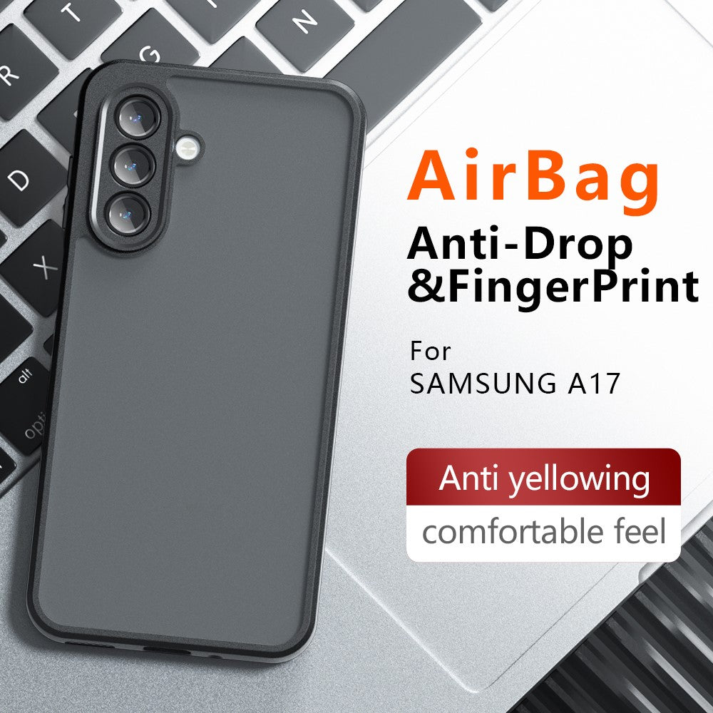 Til Samsung Galaxy A17 5G / A17 4G cover Skin-Touch TPU + PC mat telefonbagcover, transparent sort