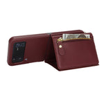 Samsung Galaxy Z Flip4 5G-cover med kortholder, stativ, litchitekstur, PU- og TPU-mobilcover med lang rem