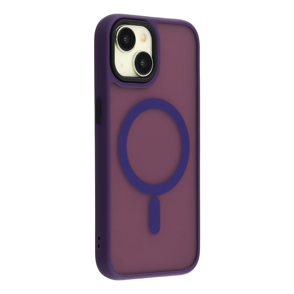 För iPhone 15 Plus fodral kompatibelt med MagSafe, hudvänligt PC + TPU-telefonskal