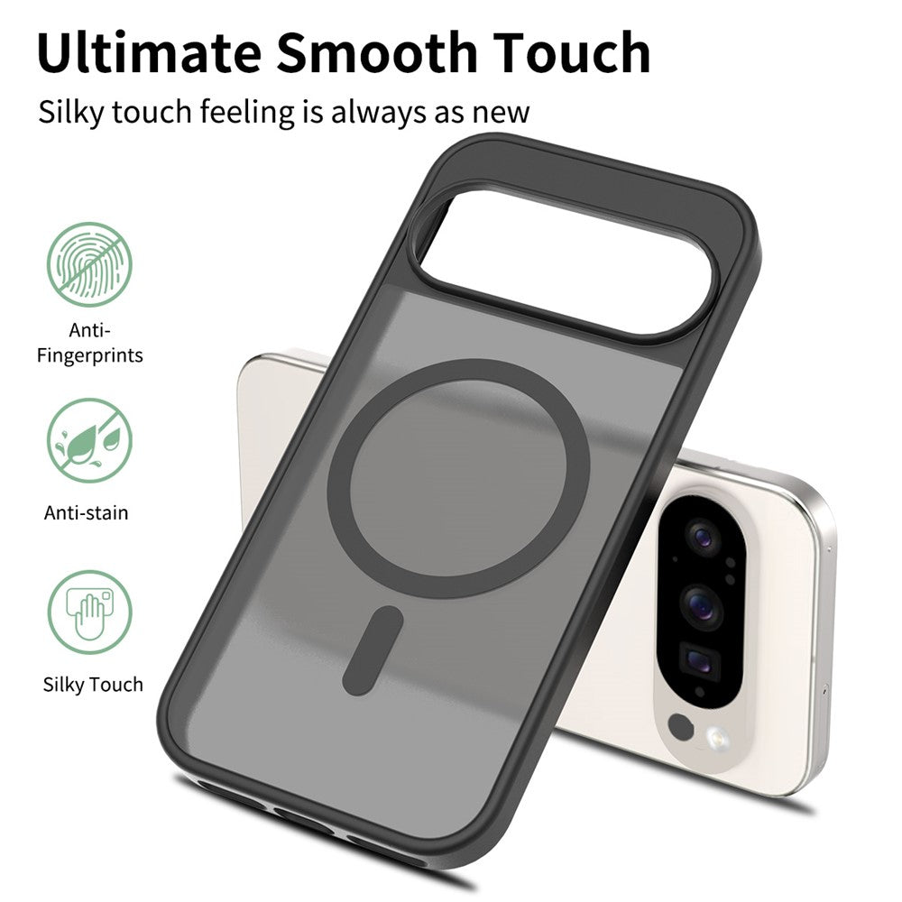 For Google Pixel 10 Pro / 10 / 9 Pro / 9 Magnetic Case TPU Frame Acrylic Back Phone Cover Skin Touch