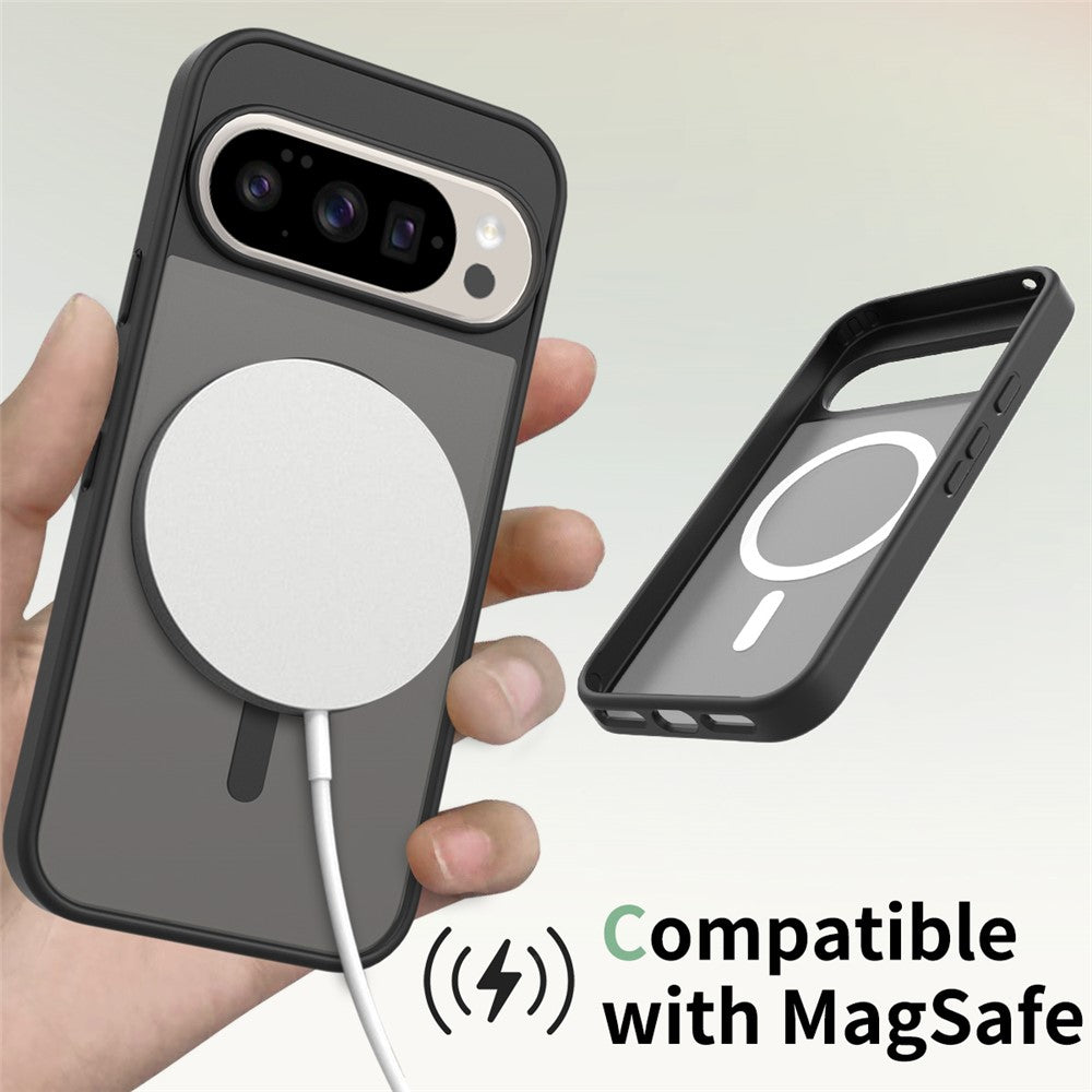 For Google Pixel 10 Pro / 10 / 9 Pro / 9 Magnetic Case TPU Frame Acrylic Back Phone Cover Skin Touch