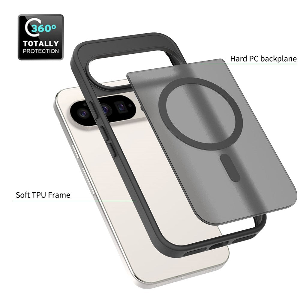 For Google Pixel 10 Pro / 10 / 9 Pro / 9 Magnetic Case TPU Frame Acrylic Back Phone Cover Skin Touch