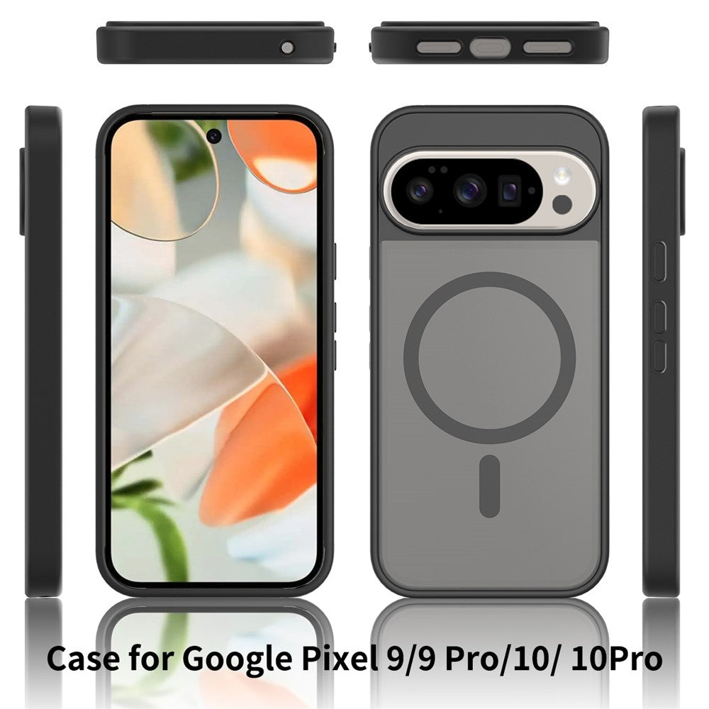 For Google Pixel 10 Pro / 10 / 9 Pro / 9 Magnetic Case TPU Frame Acrylic Back Phone Cover Skin Touch