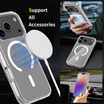 For iPhone 18 Pro / 17 Pro Magnetic Case 2.0mm Scratch Resistant TPU + PC Clear Phone Cover