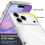 For iPhone 18 Pro Max / 17 Pro Max Magnetic Case 2.0mm Scratch Resistant TPU + PC Clear Phone Cover