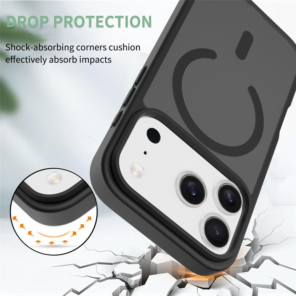 For iPhone 18 Pro / 17 Pro Case Compatible with MagSafe TPU Frame Acrylic Back Phone Cover Skin Touch