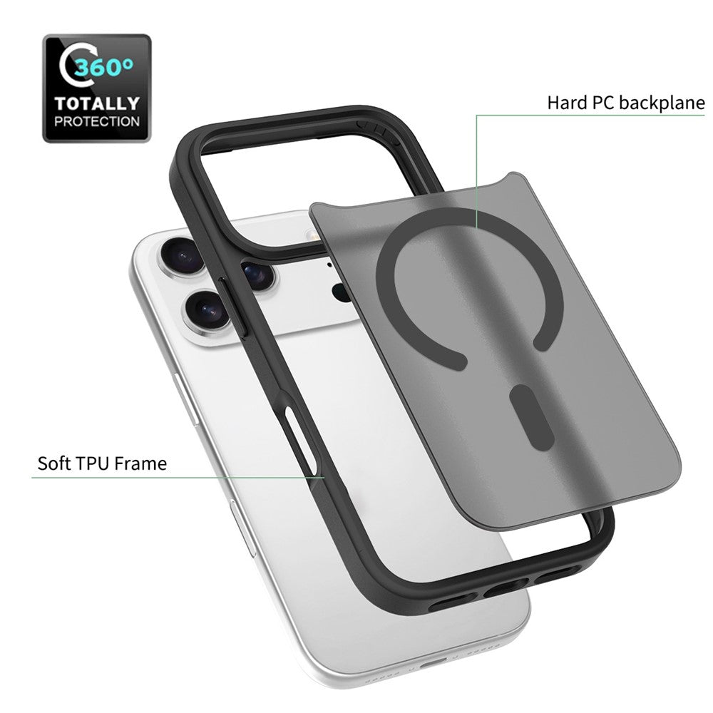 For iPhone 18 Pro / 17 Pro Case Compatible with MagSafe TPU Frame Acrylic Back Phone Cover Skin Touch