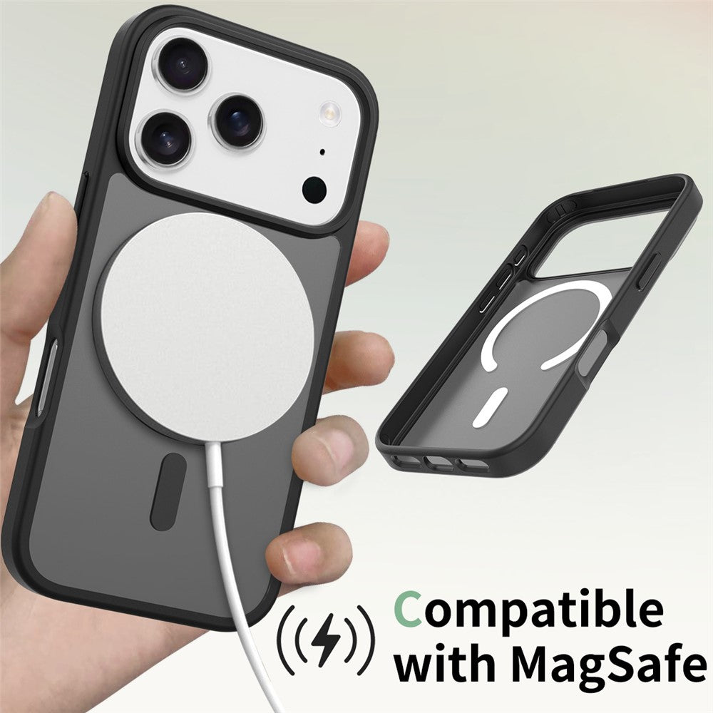 For iPhone 18 Pro / 17 Pro Case Compatible with MagSafe TPU Frame Acrylic Back Phone Cover Skin Touch