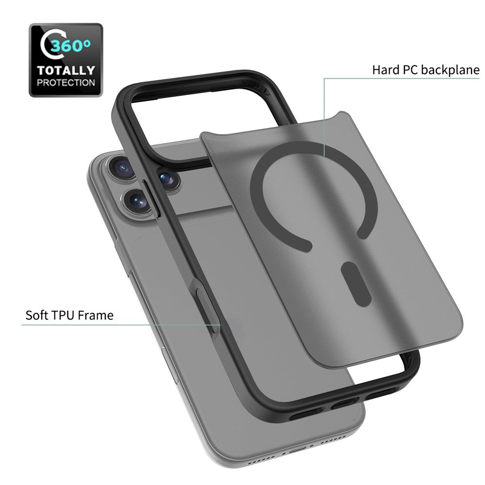 Til iPhone 18 Pro Max / 17 Pro Max Cover Kompatibel med MagSafe TPU-ramme Akrylbagside Telefoncover Skin Touch