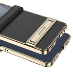 GKK For Samsung Galaxy Z Flip7 5G Kickstand Case Magnetic Hinge Protection PU + PC + Tempered Glass Phone Cover