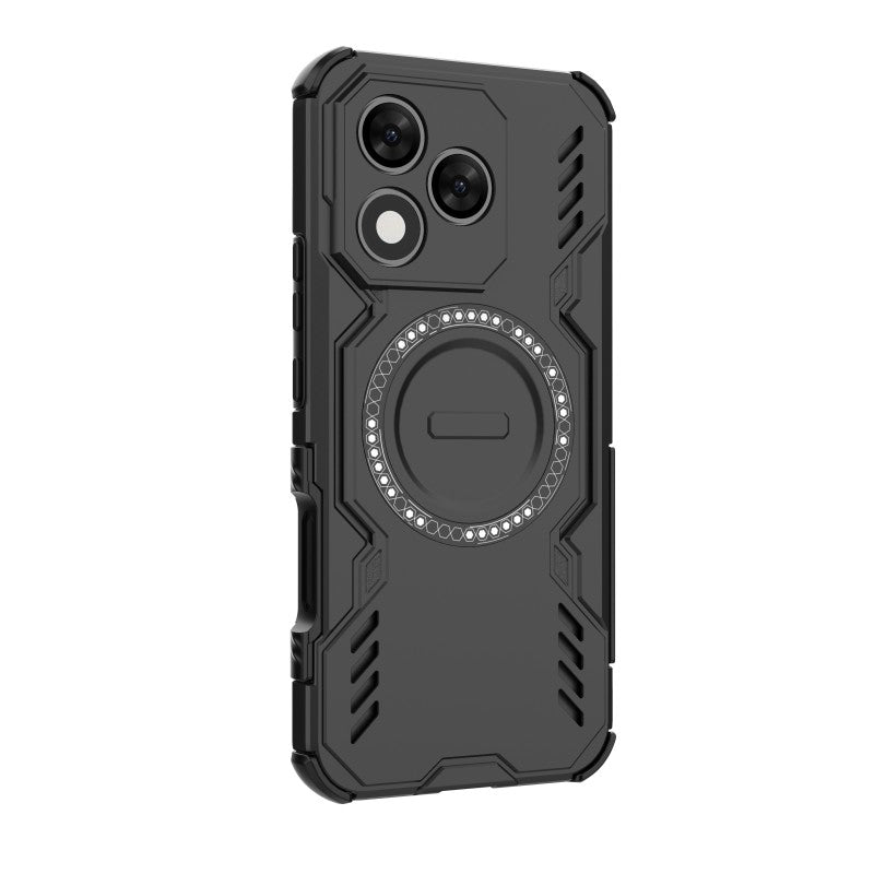 WANLONFENG For Honor 400 Lite 5G Magnetic Case DJ Series PC TPU Phone Cover with 2Pcs Tempered Glass Film