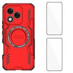 WANLONFENG For Honor 400 Lite 5G Magnetic Case DJ Series PC TPU Phone Cover with 2Pcs Tempered Glass Film