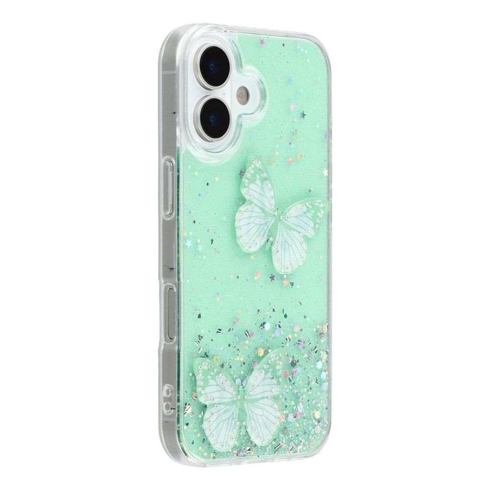 Til iPhone 17 Cover Epoxy PVC Sommerfugl TPU Æstetik Telefoncover