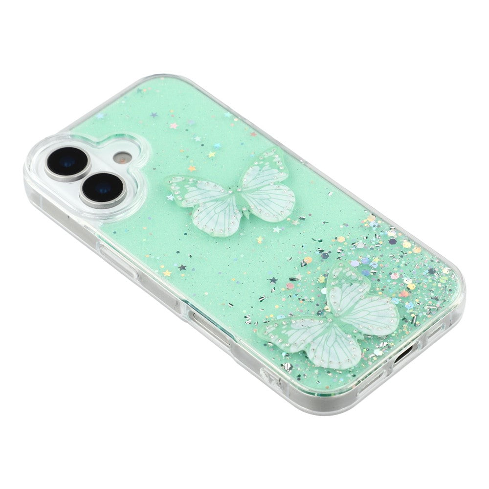 Til iPhone 17 Cover Epoxy PVC Sommerfugl TPU Æstetik Telefoncover