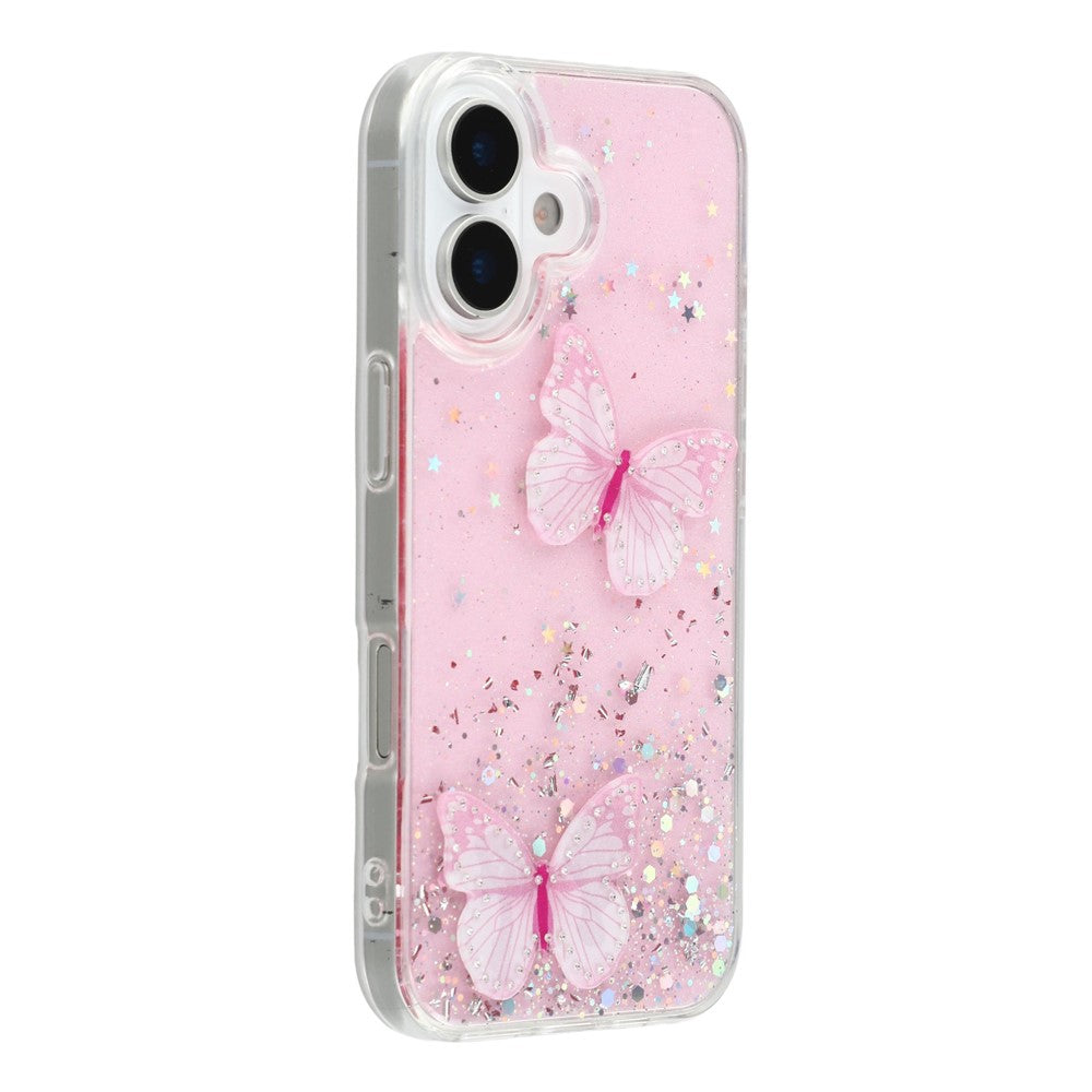 Til iPhone 17 Cover Epoxy PVC Sommerfugl TPU Æstetik Telefoncover