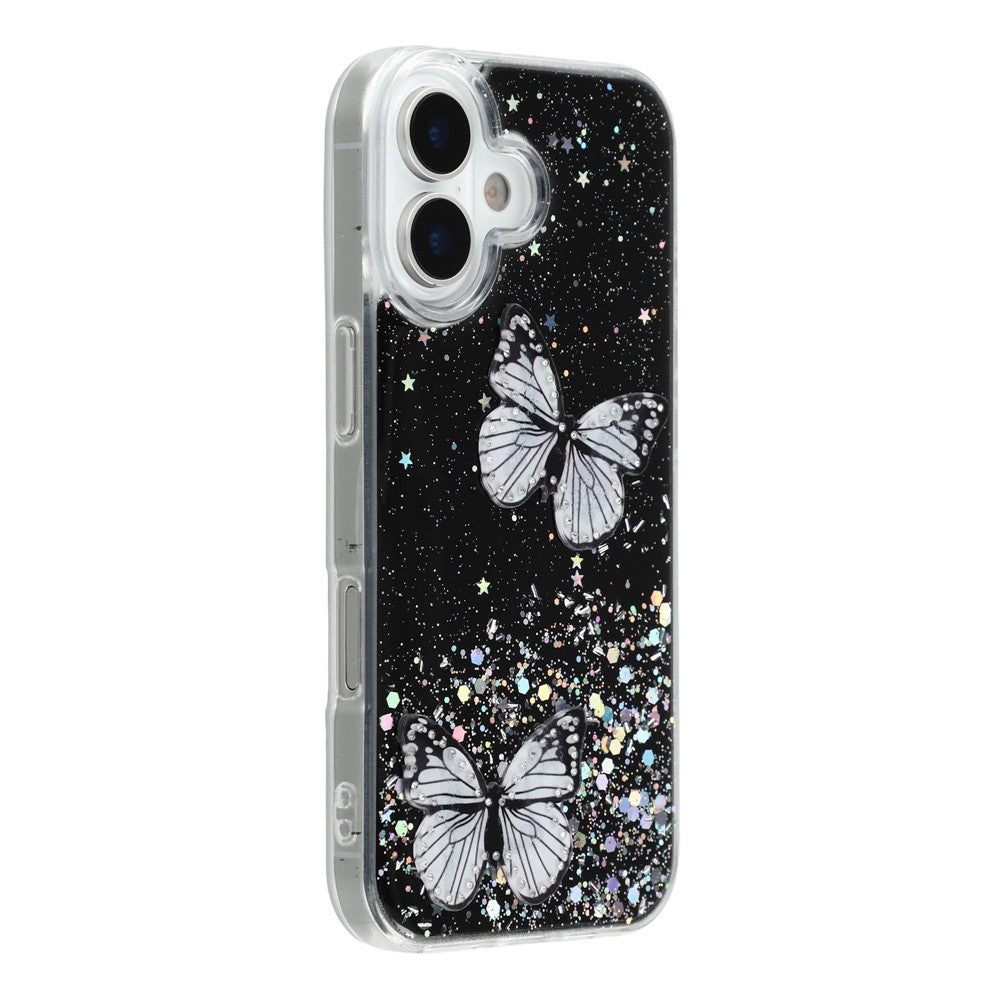 Til iPhone 17 Cover Epoxy PVC Sommerfugl TPU Æstetik Telefoncover