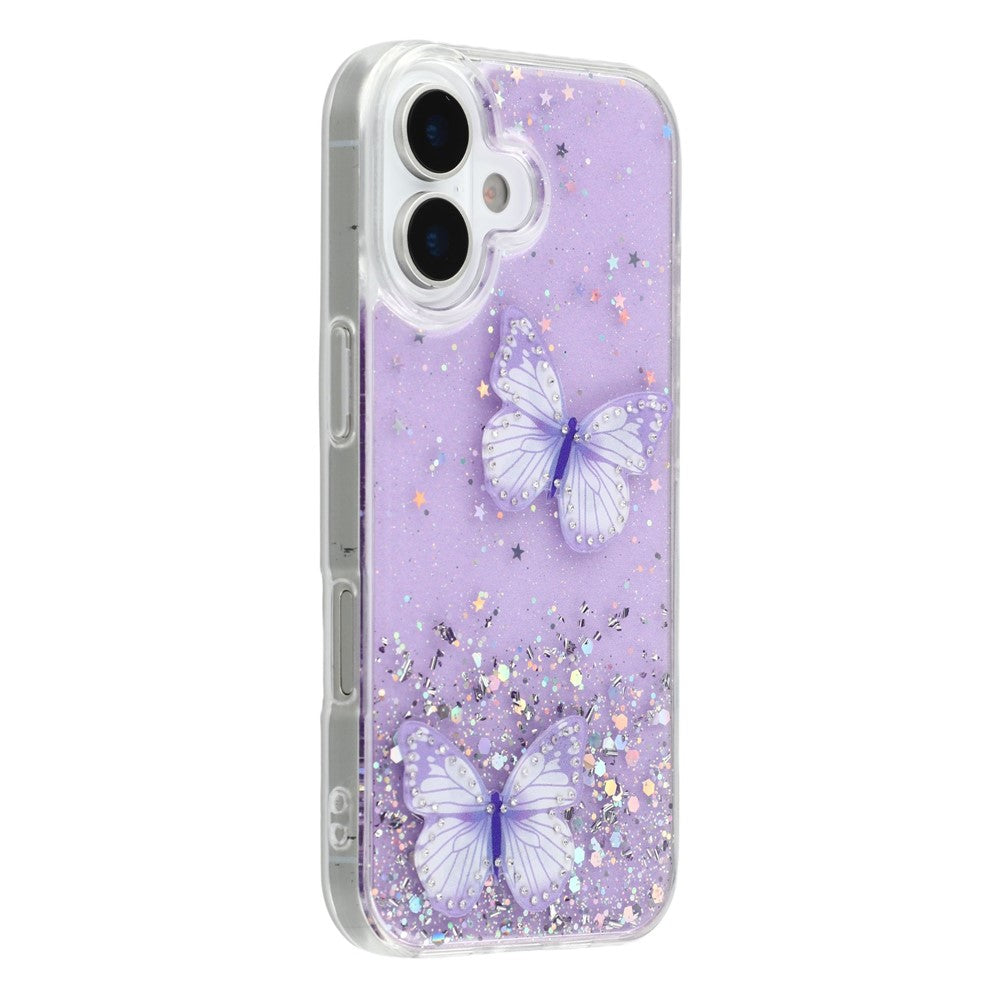 Til iPhone 17 Cover Epoxy PVC Sommerfugl TPU Æstetik Telefoncover