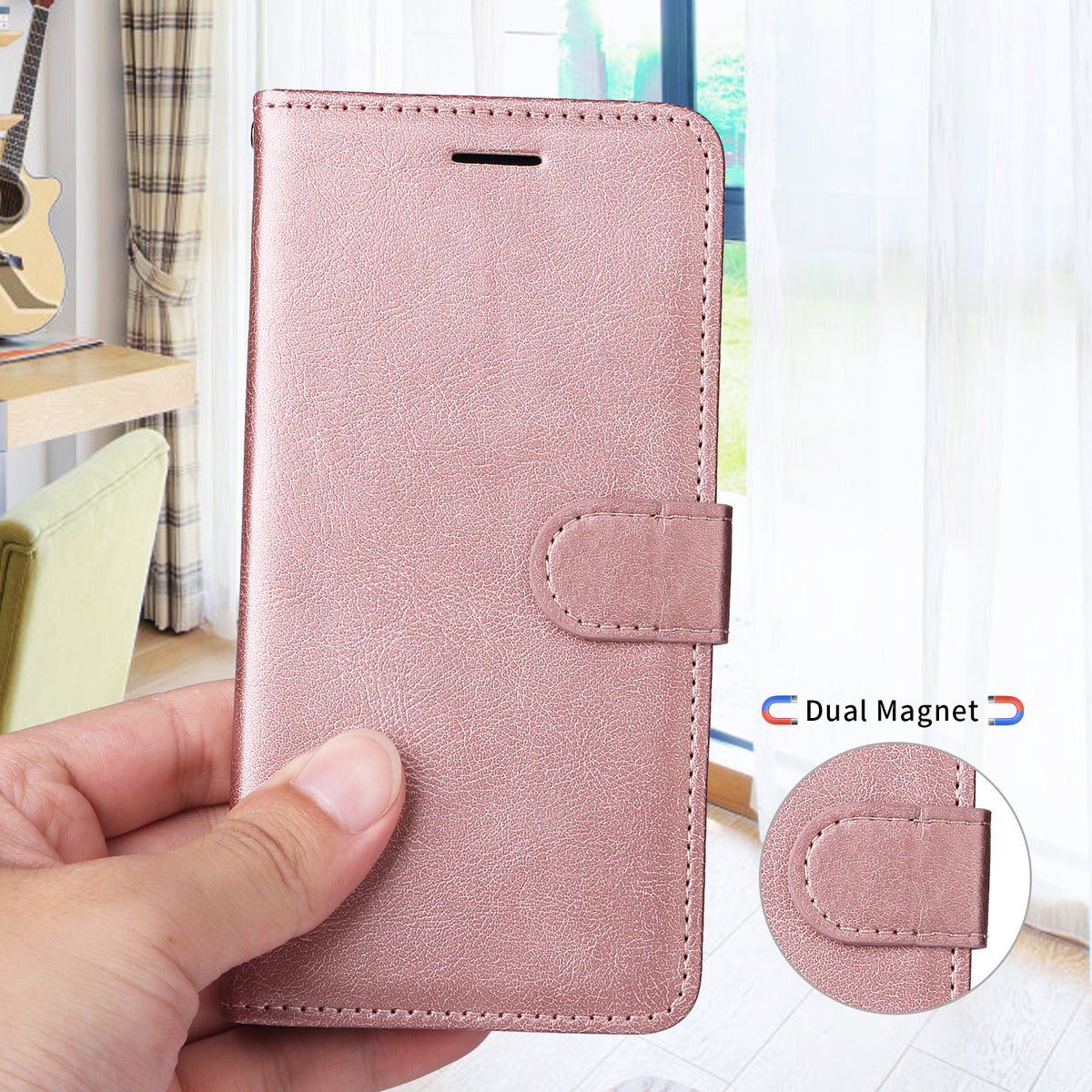 For Xiaomi 15 Leather Wallet Case with Strap Solid Color Phone Stand Cover