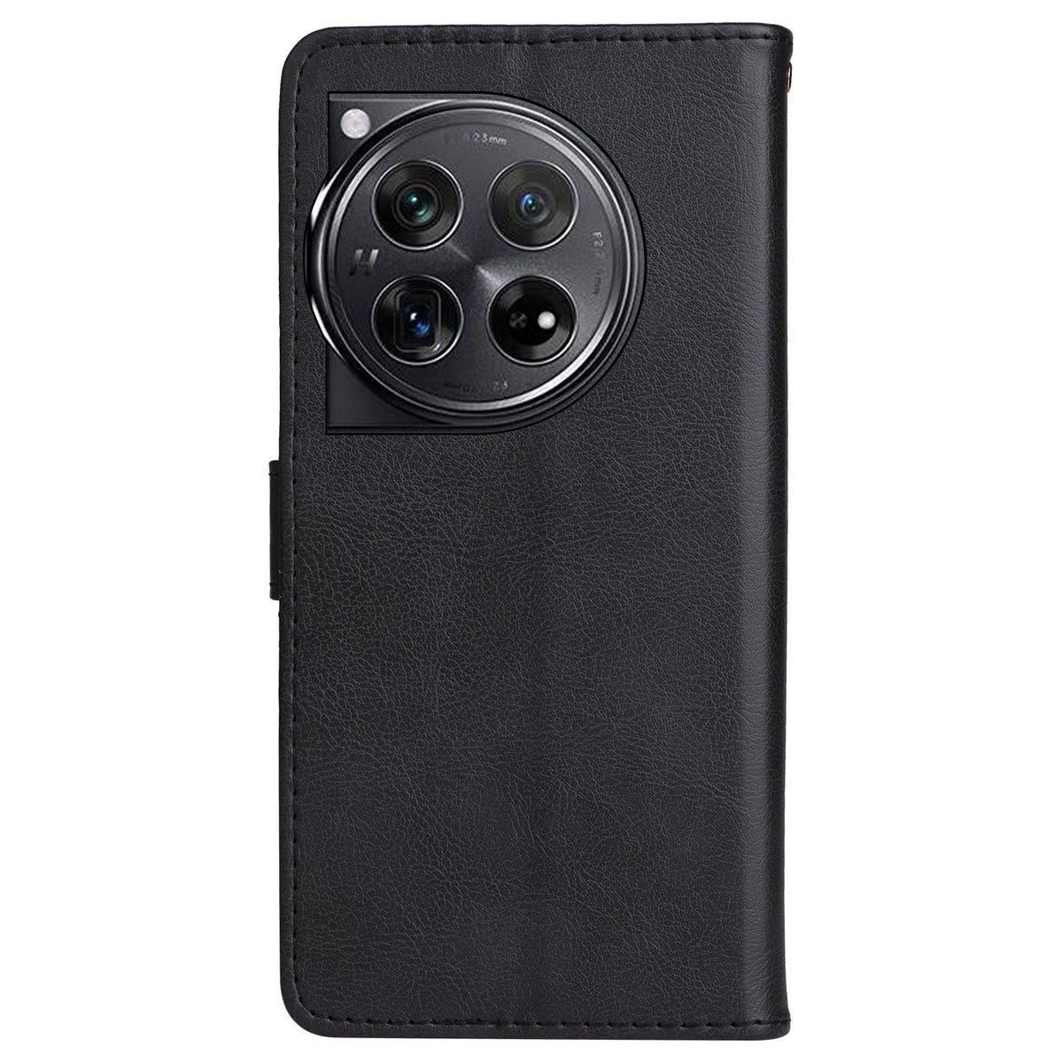 For OnePlus 12 5G Leather Wallet Case with Strap Solid Color Phone Stand Cover
