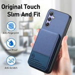 Til Samsung Galaxy A18 5G / A18 4G / A17 5G / A17 4G Cover, Stoftekstur Læder + PC + TPU RFID Blokerende Telefoncover med Kortholder