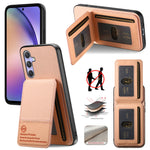 Til Samsung Galaxy A18 5G / A18 4G / A17 5G / A17 4G Cover, Stoftekstur Læder + PC + TPU RFID Blokerende Telefoncover med Kortholder