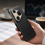 QIALINO För Huawei Pura 80 Skal View Window Flip Äkta Koläder Slim mobilskal