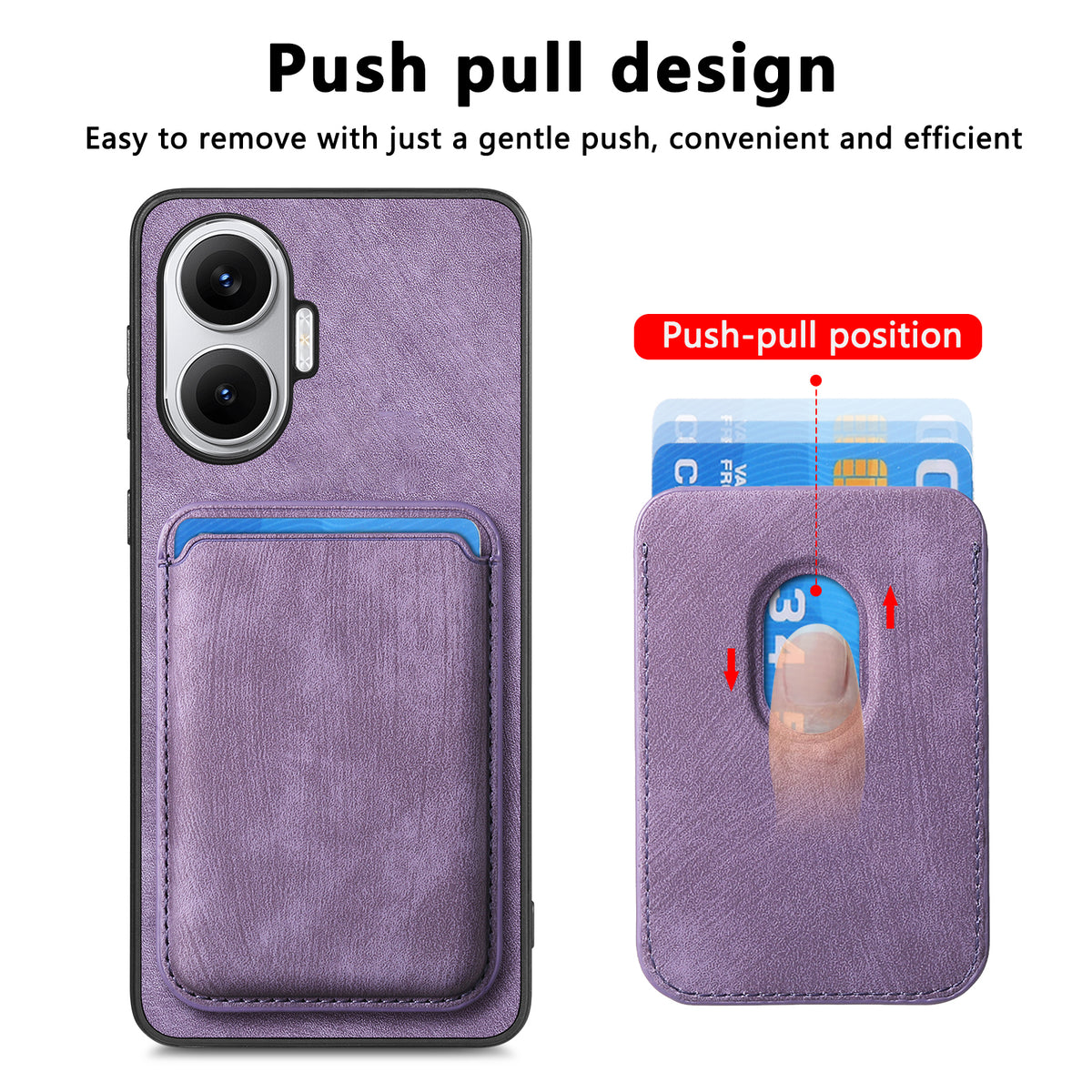 For Xiaomi Redmi Turbo 4 Pro 5G Magnetic Case Leather Back Cover with Detachable Card Holder