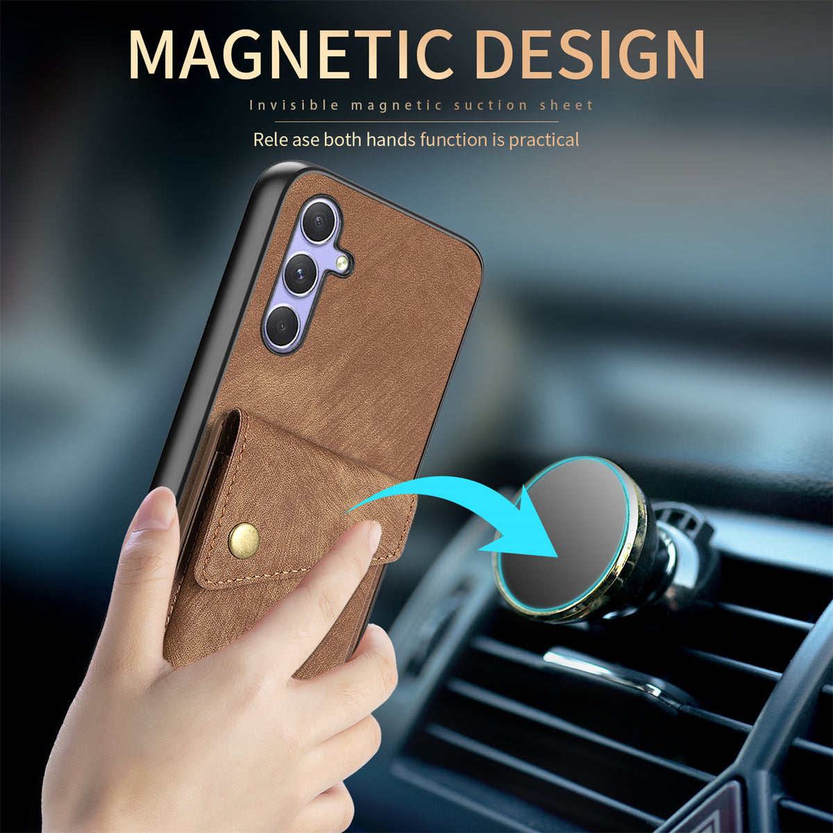 For Samsung Galaxy A18 5G / A18 4G / A17 5G / A17 4G Case with Card Holder Kickstand Leather Phone Back Cover