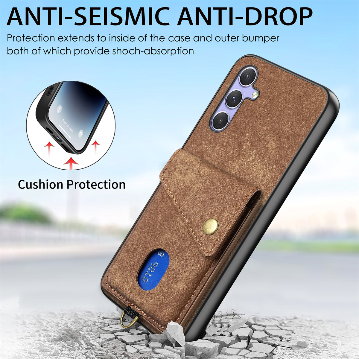 For Samsung Galaxy A18 5G / A18 4G / A17 5G / A17 4G Case with Card Holder Kickstand Leather Phone Back Cover