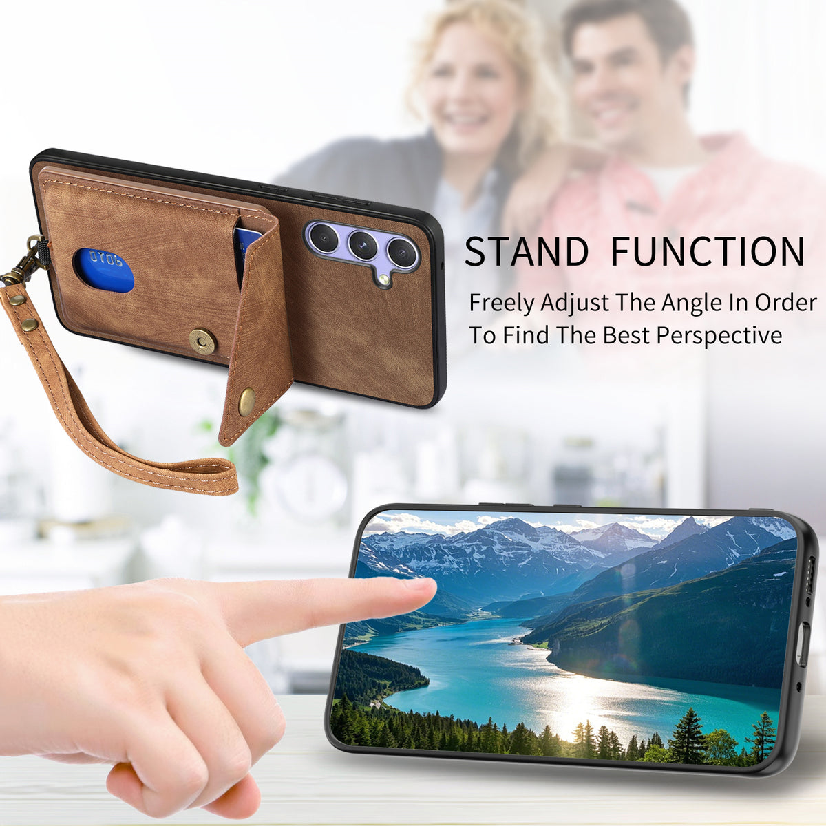 For Samsung Galaxy A18 5G / A18 4G / A17 5G / A17 4G Case with Card Holder Kickstand Leather Phone Back Cover