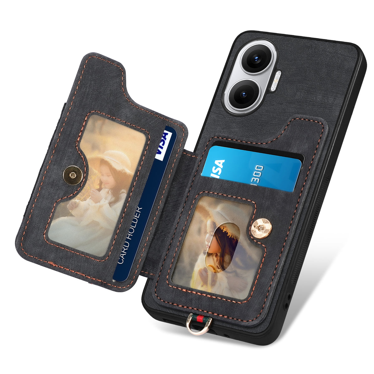 For Xiaomi Redmi Turbo 4 Pro 5G Retro PU Leather Back Cover with RFID Blocking Card Holder